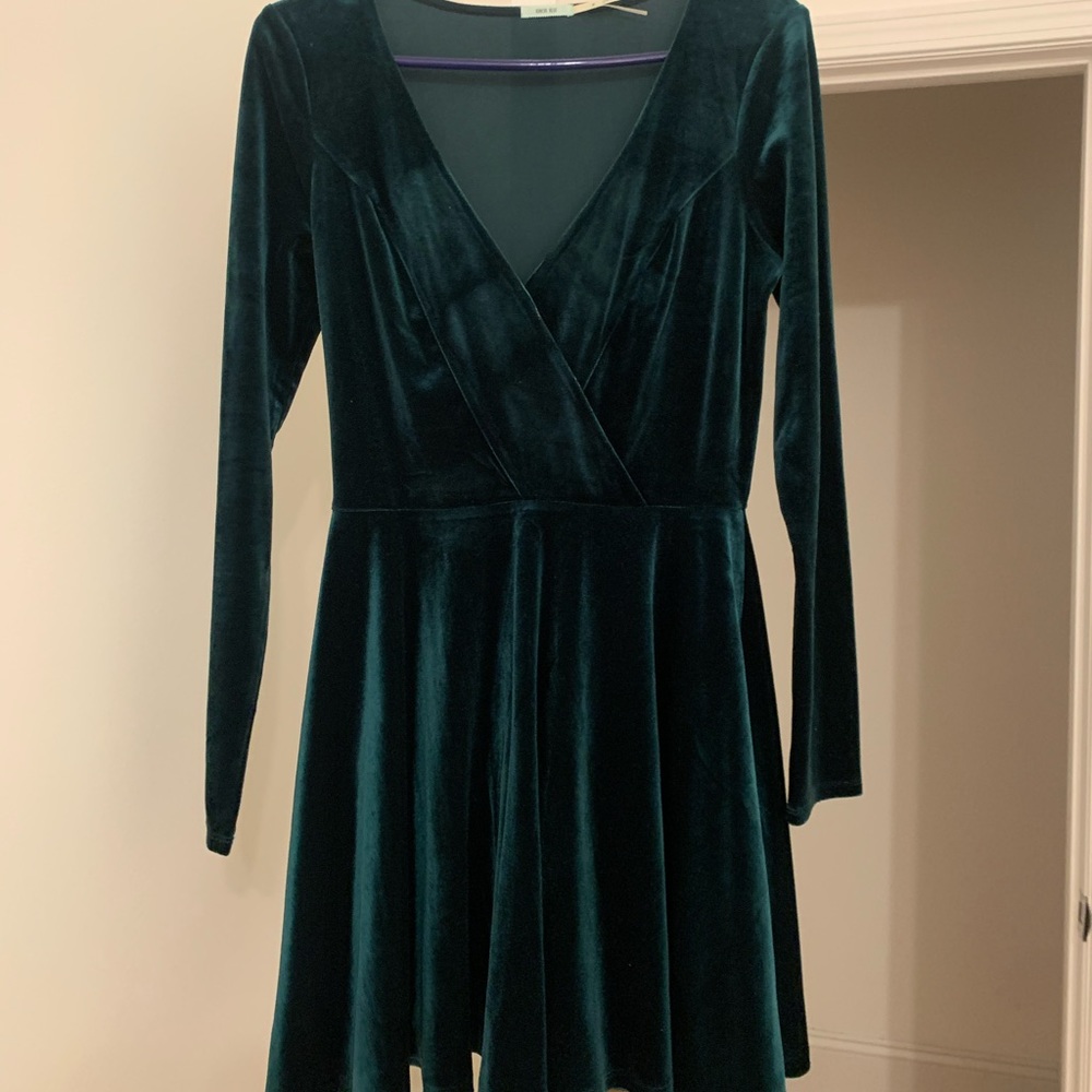 Urban Outfitters Green Velvet Dress